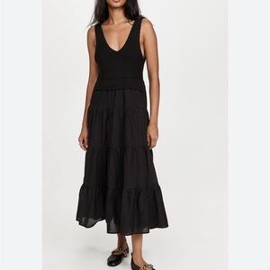 En Saison Mixed Media Tiered Maxi Dress size M